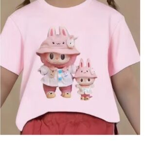 Cute Pink Graphic T-Shirt Labubu 8-10